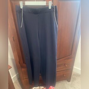 Max Studio Navy Wide-Leg Pants with White Trim